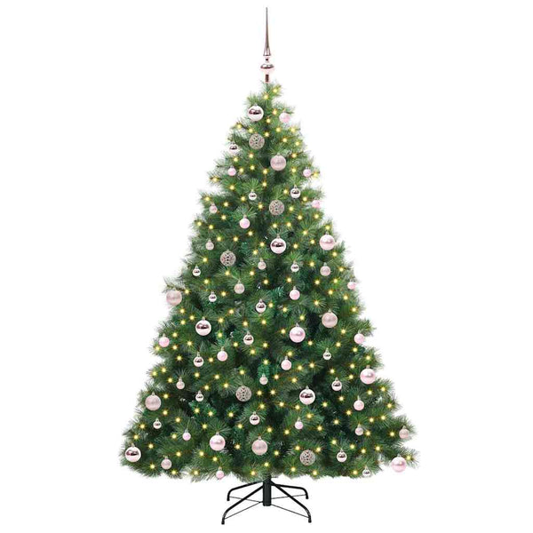 Tekojoulukuusi 300 LED-valoilla Vihreä 180 cm PE ja PVC