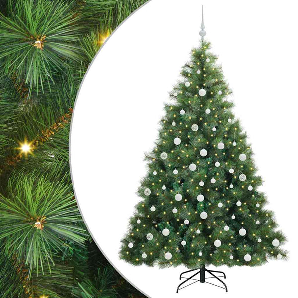 Tekojoulukuusi 300 LED-valoilla Vihreä 180 cm PE ja PVC