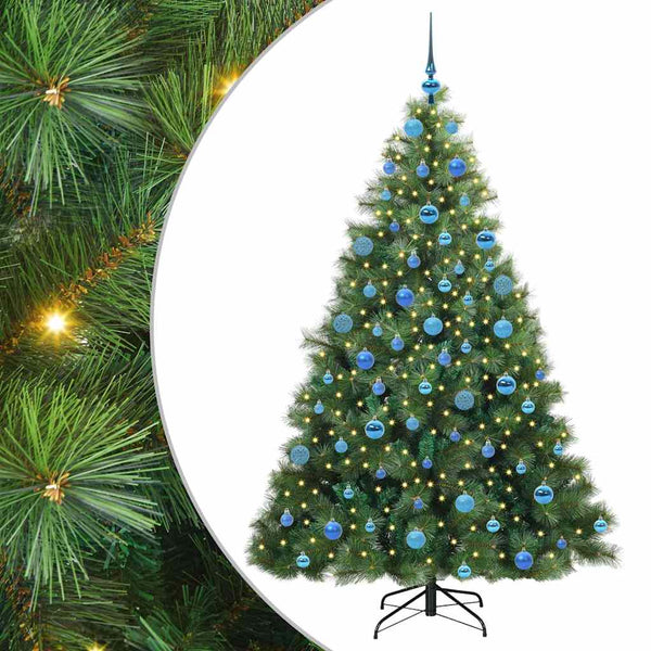 Tekojoulukuusi 300 LED-valoilla Vihreä 180 cm PE ja PVC