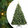 Tekojoulukuusi 300 LED-valoilla Vihreä 210 cm PE ja PVC