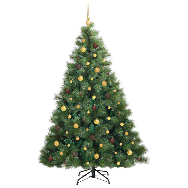 Tekojoulukuusi 300 LED-valoilla Vihreä 210 cm PE ja PVC