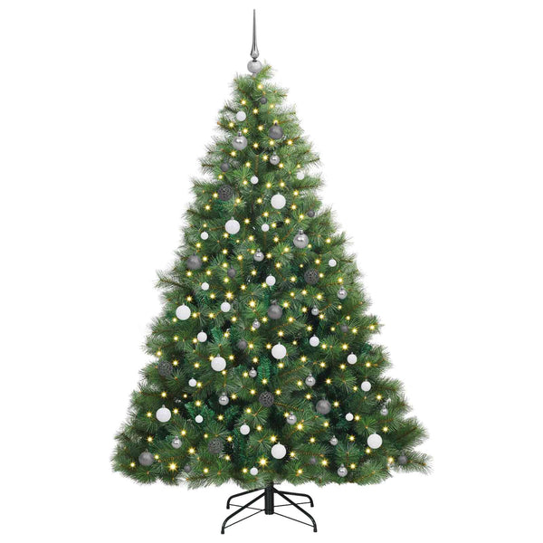 Tekojoulukuusi 300 LED-valoilla Vihreä 210 cm PE ja PVC