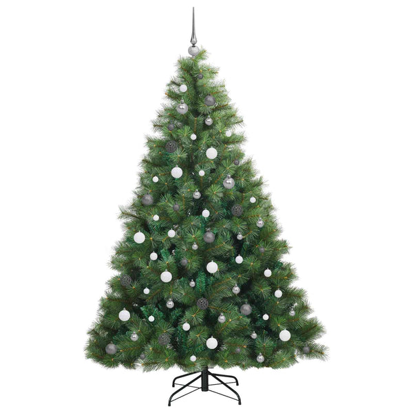 Tekojoulukuusi 300 LED-valoilla Vihreä 210 cm PE ja PVC