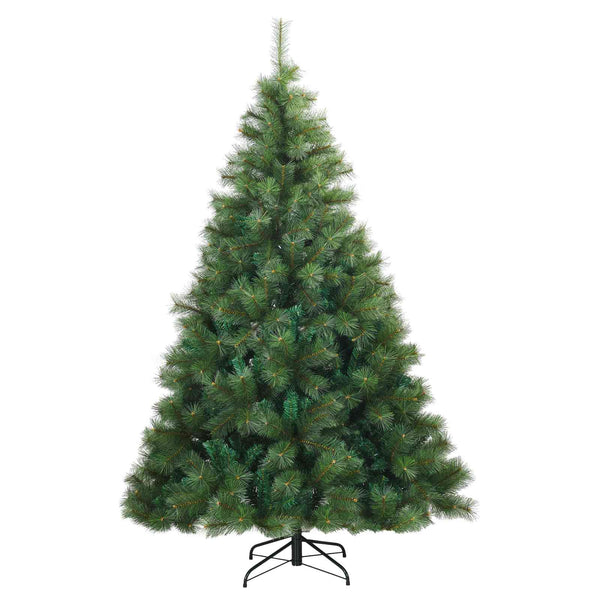 Tekojoulukuusi 300 LED-valoilla Vihreä 210 cm PE ja PVC