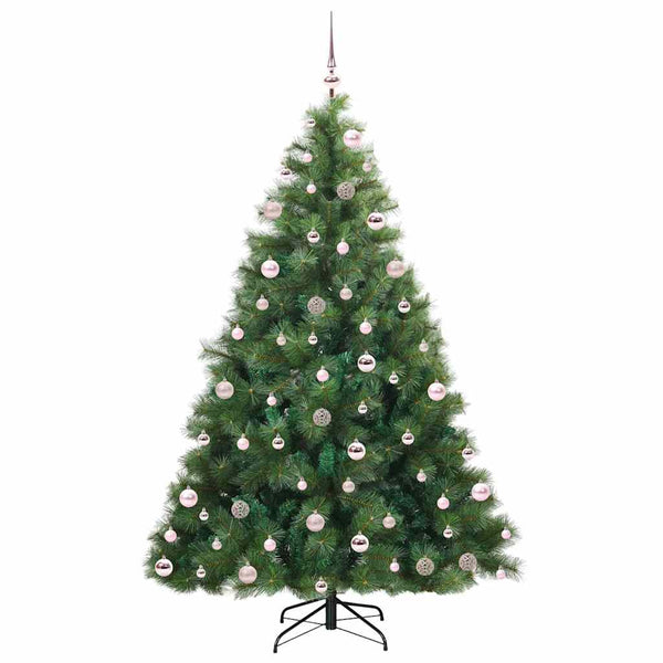 Tekojoulukuusi 300 LED-valoilla Vihreä 210 cm PE ja PVC
