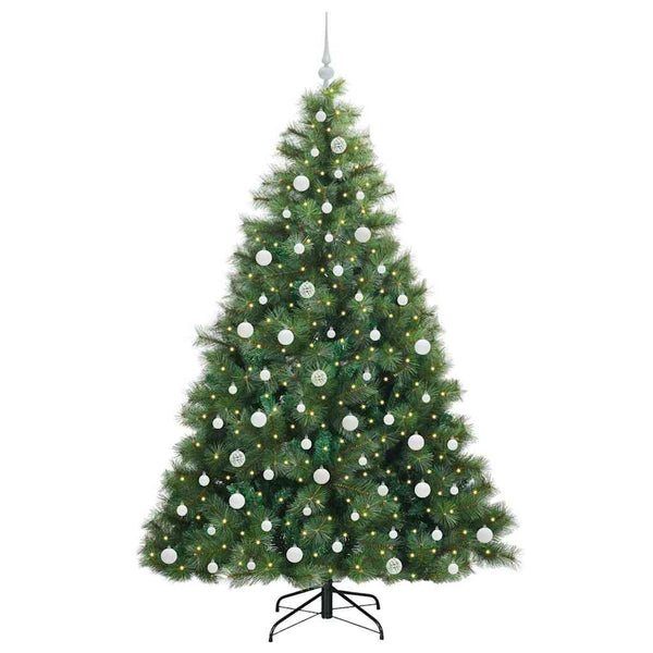 Tekojoulukuusi 300 LED-valoilla Vihreä 210 cm PE ja PVC