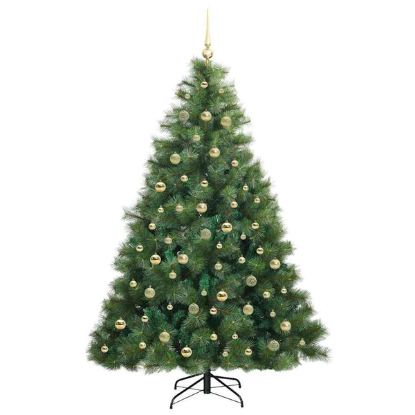 Tekojoulukuusi 300 LED-valoilla Vihreä 210 cm PE ja PVC