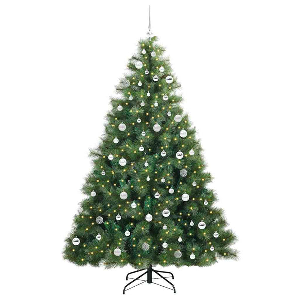 Tekojoulukuusi 300 LED-valoilla Vihreä 210 cm PE ja PVC
