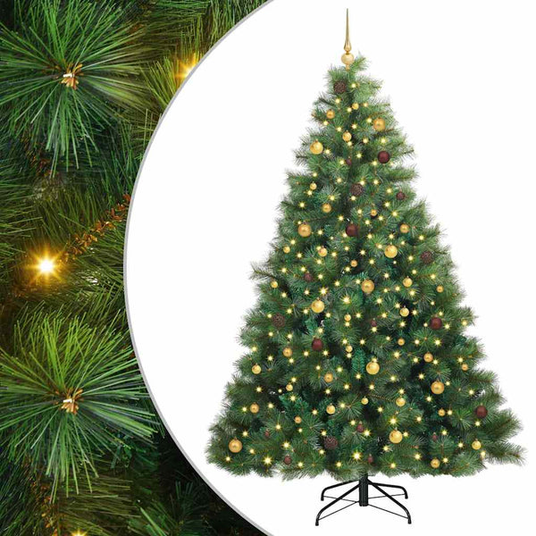 Tekojoulukuusi 300 LED-valoilla Vihreä 240 cm PE ja PVC