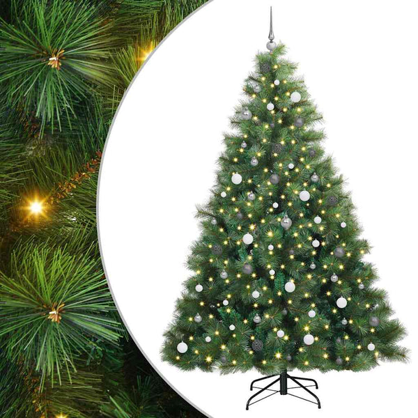 Tekojoulukuusi 300 LED-valoilla Vihreä 240 cm PE ja PVC