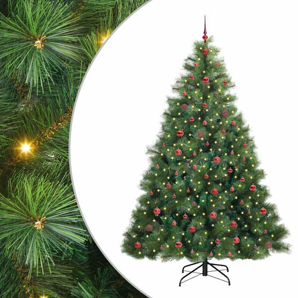 Tekojoulukuusi 300 LED-valoilla Vihreä 240 cm PE ja PVC