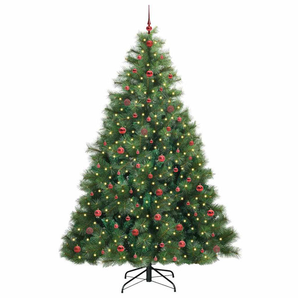 Tekojoulukuusi 300 LED-valoilla Vihreä 240 cm PE ja PVC
