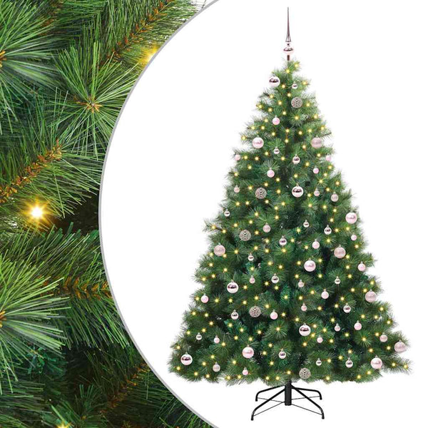 Tekojoulukuusi 300 LED-valoilla Vihreä 240 cm PE ja PVC
