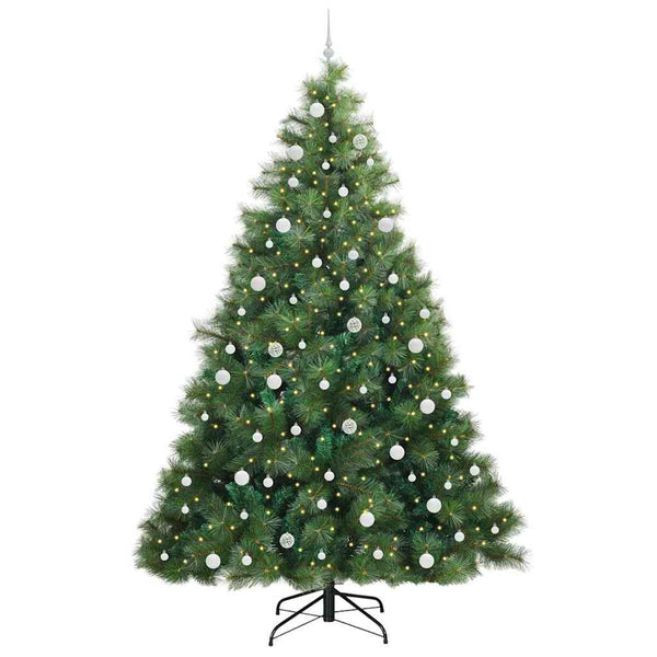 Tekojoulukuusi 300 LED-valoilla Vihreä 240 cm PE ja PVC