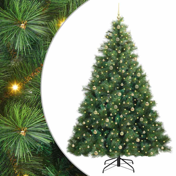Tekojoulukuusi 300 LED-valoilla Vihreä 240 cm PE ja PVC