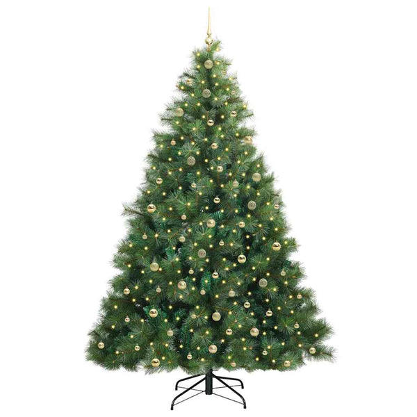 Tekojoulukuusi 300 LED-valoilla Vihreä 240 cm PE ja PVC