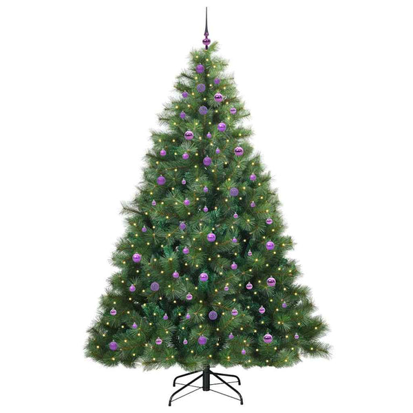 Tekojoulukuusi 300 LED-valoilla Vihreä 240 cm PE ja PVC