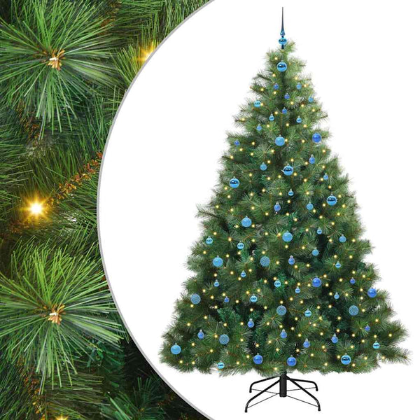 Tekojoulukuusi 300 LED-valoilla Vihreä 240 cm PE ja PVC