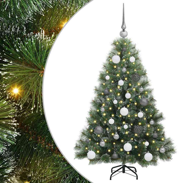 Tekojoulukuusi 150 LED-valoilla Vihreä 120 cm PE ja PVC