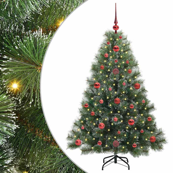 Tekojoulukuusi 150 LED-valoilla Vihreä 120 cm PE ja PVC