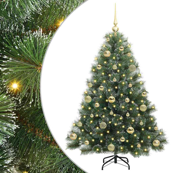 Tekojoulukuusi 150 LED-valoilla Vihreä 120 cm PE ja PVC