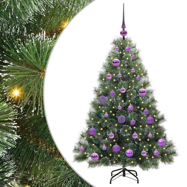 Tekojoulukuusi 150 LED-valoilla Vihreä 120 cm PE ja PVC