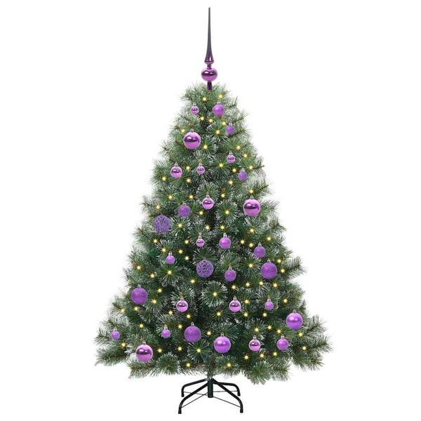 Tekojoulukuusi 150 LED-valoilla Vihreä 120 cm PE ja PVC