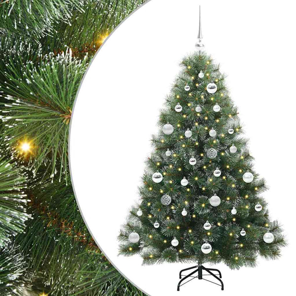 Tekojoulukuusi 150 LED-valoilla Vihreä 150 cm PE ja PVC