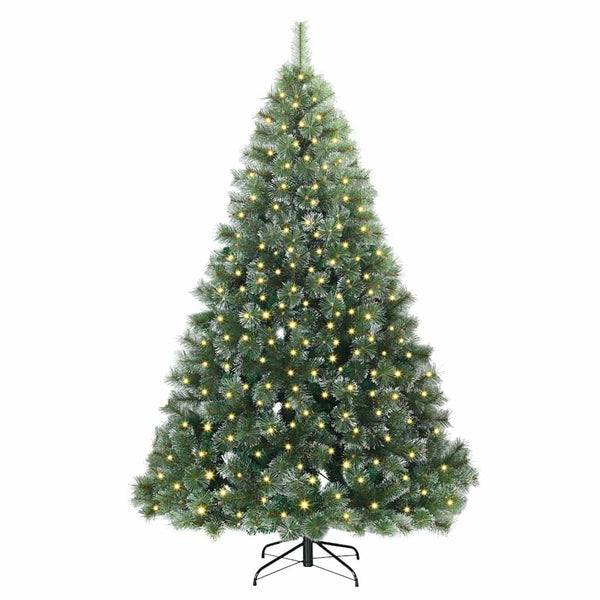 Tekojoulukuusi 300 LED-valoilla Vihreä 180 cm PE ja PVC