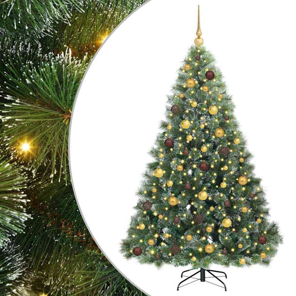 Tekojoulukuusi 300 LED-valoilla Vihreä 180 cm PE ja PVC