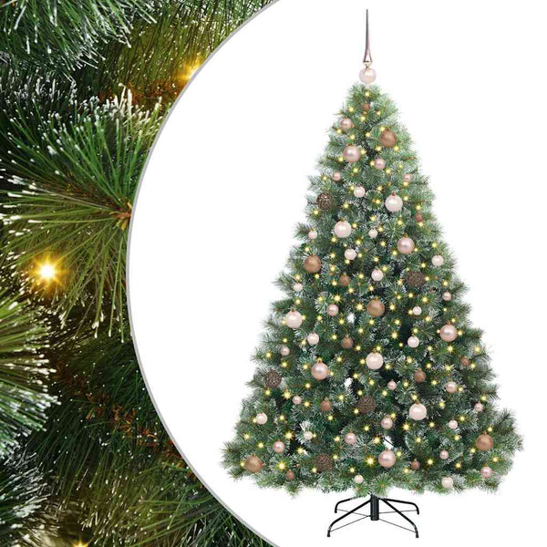 Tekojoulukuusi 300 LED-valoilla Vihreä 180 cm PE ja PVC