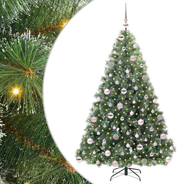 Tekojoulukuusi 300 LED-valoilla Vihreä 180 cm PE ja PVC