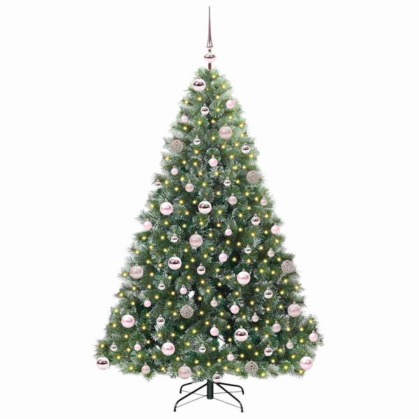 Tekojoulukuusi 300 LED-valoilla Vihreä 180 cm PE ja PVC