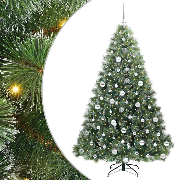 Tekojoulukuusi 300 LED-valoilla Vihreä 180 cm PE ja PVC