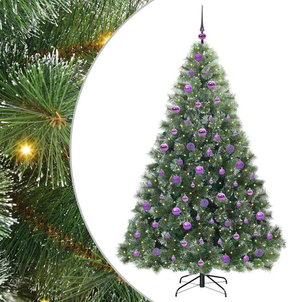 Tekojoulukuusi 300 LED-valoilla Vihreä 180 cm PE ja PVC