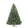 Tekojoulukuusi 300 LED-valoilla Vihreä 210 cm PE ja PVC