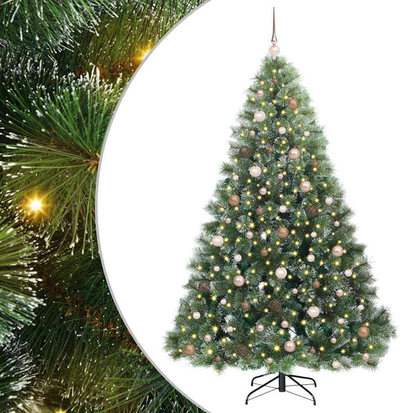 Tekojoulukuusi 300 LED-valoilla Vihreä 210 cm PE ja PVC