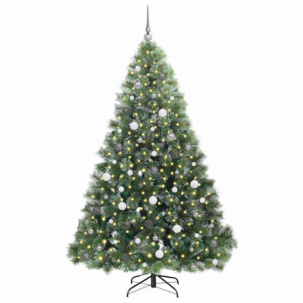 Tekojoulukuusi 300 LED-valoilla Vihreä 210 cm PE ja PVC