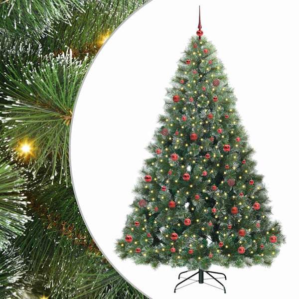 Tekojoulukuusi 300 LED-valoilla Vihreä 210 cm PE ja PVC