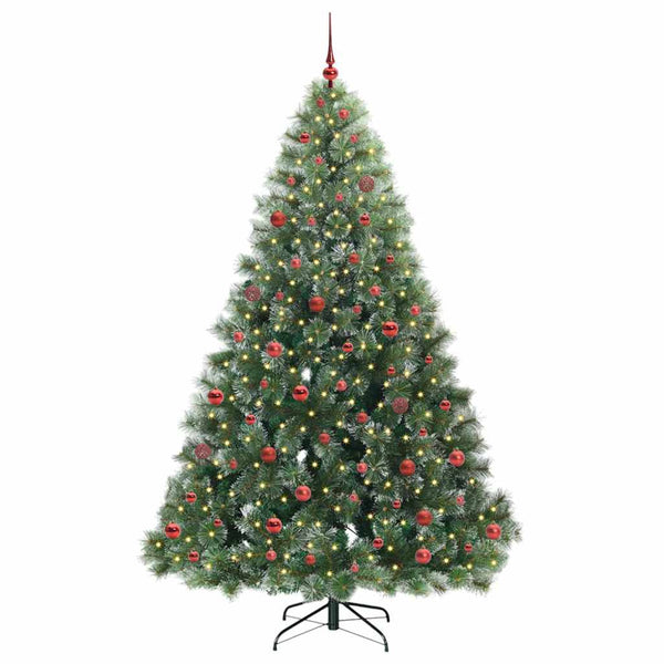 Tekojoulukuusi 300 LED-valoilla Vihreä 210 cm PE ja PVC