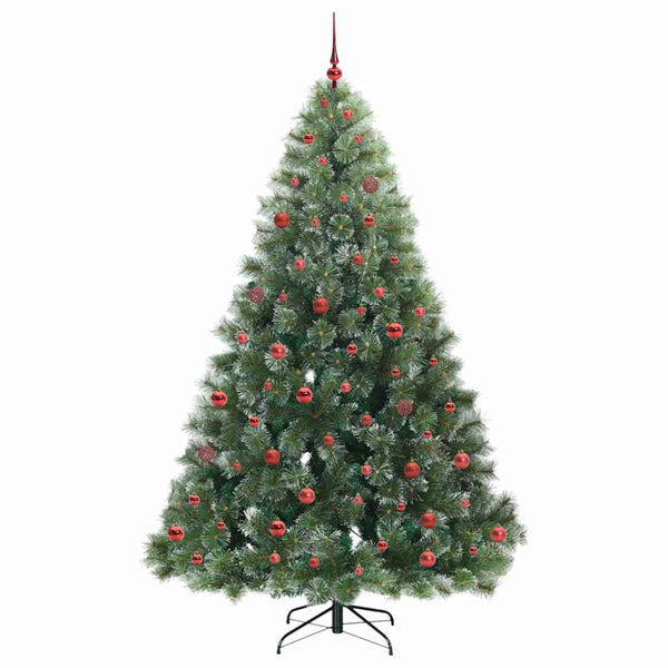 Tekojoulukuusi 300 LED-valoilla Vihreä 210 cm PE ja PVC