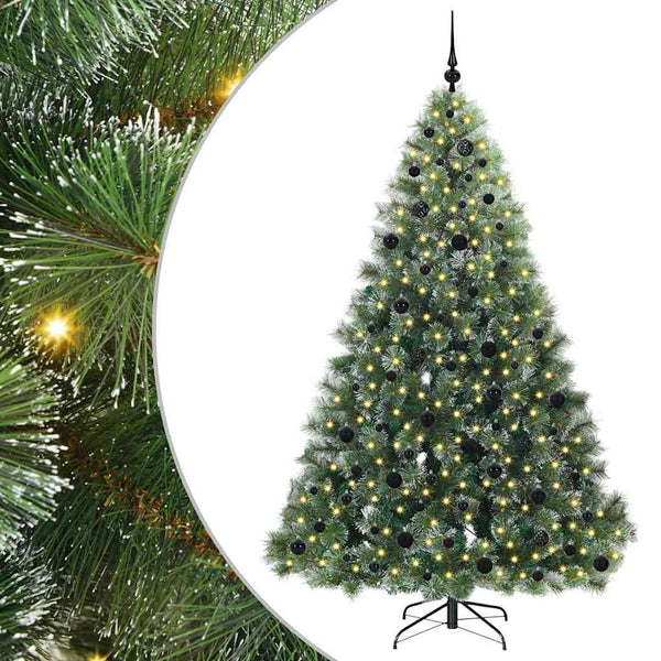 Tekojoulukuusi 300 LED-valoilla Vihreä 210 cm PE ja PVC