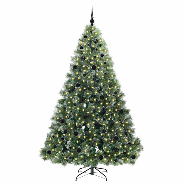 Tekojoulukuusi 300 LED-valoilla Vihreä 210 cm PE ja PVC