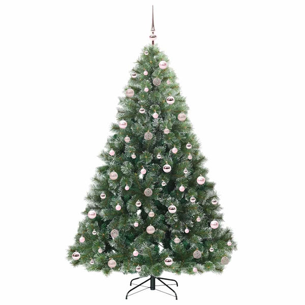 Tekojoulukuusi 300 LED-valoilla Vihreä 210 cm PE ja PVC