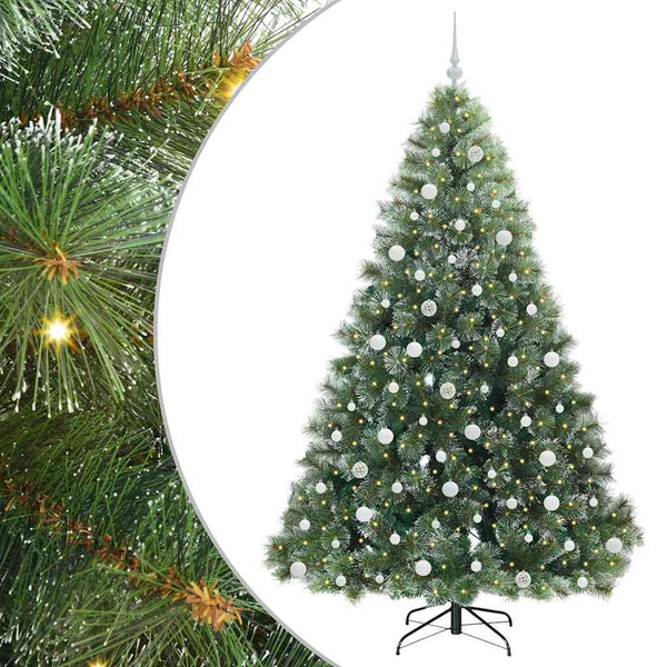 Tekojoulukuusi 300 LED-valoilla Vihreä 210 cm PE ja PVC