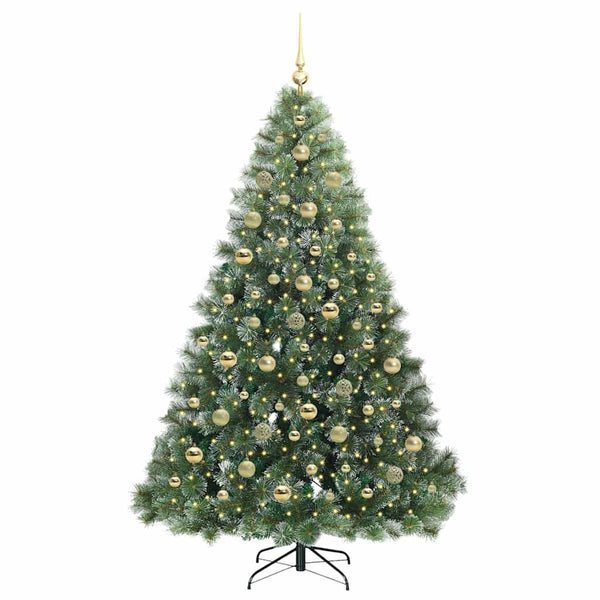 Tekojoulukuusi 300 LED-valoilla Vihreä 210 cm PE ja PVC