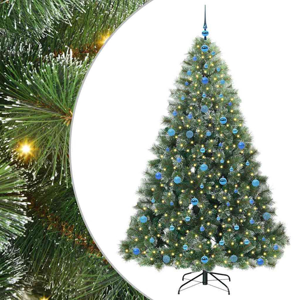 Tekojoulukuusi 300 LED-valoilla Vihreä 210 cm PE ja PVC