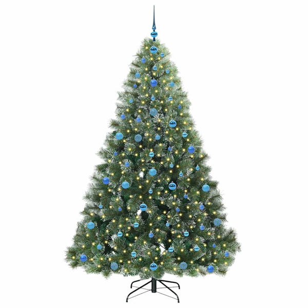 Tekojoulukuusi 300 LED-valoilla Vihreä 210 cm PE ja PVC