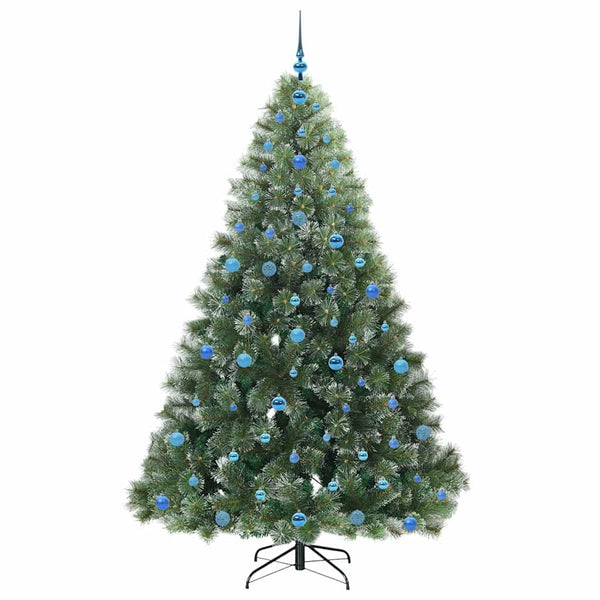 Tekojoulukuusi 300 LED-valoilla Vihreä 210 cm PE ja PVC