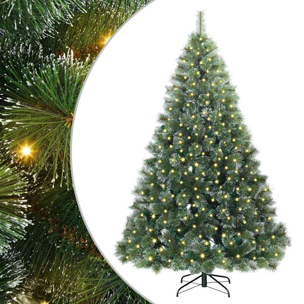 Tekojoulukuusi 300 LED-valoilla Vihreä 240 cm PE ja PVC